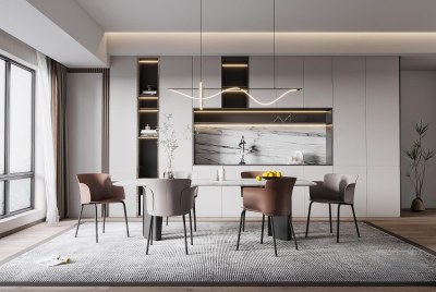 现代家居餐厅3D模型下载